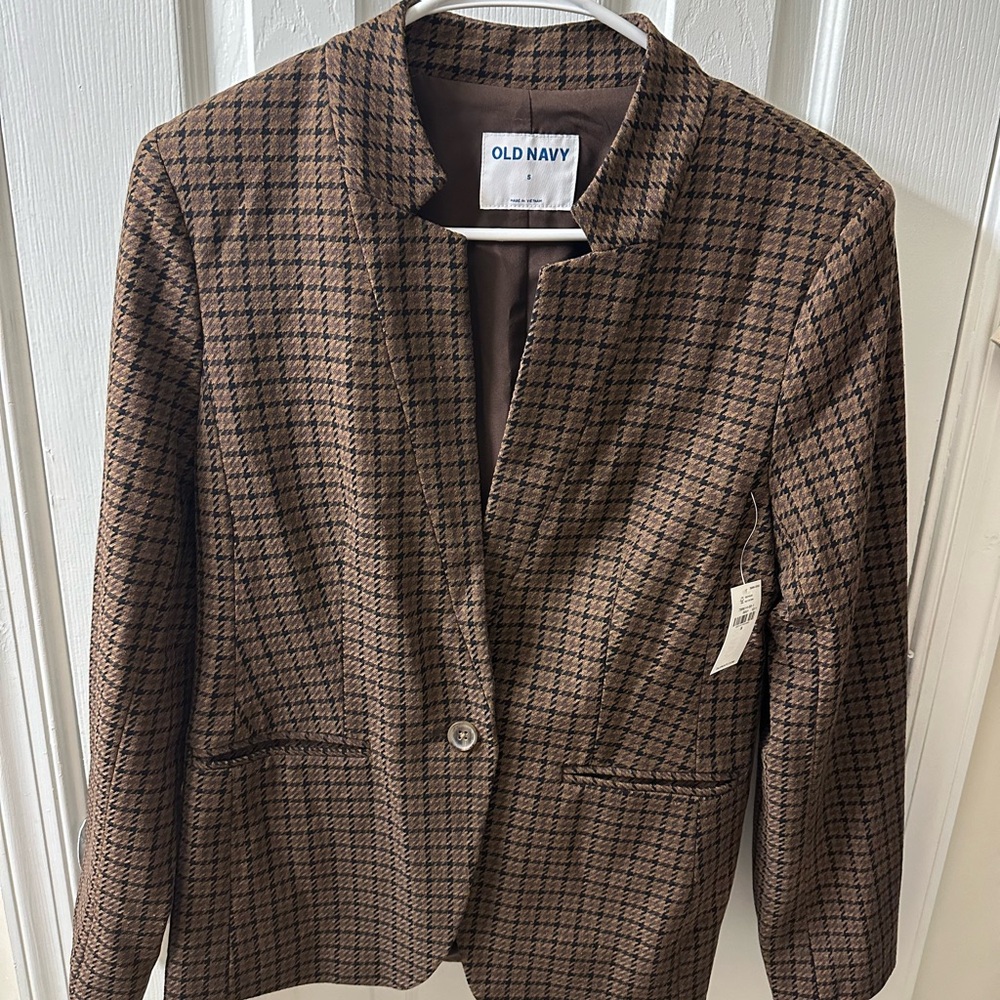 Old Navy Brown Houndstooth Women's Blazer size Small